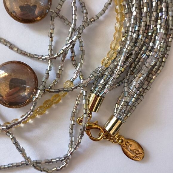 STUDIO GI Venetian Art Glass Necklace Italy Multi Strand 30" Boho Gypsy Flapper. - Picture 7 of 16